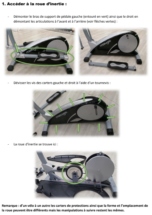 Demonter velo elliptique shop